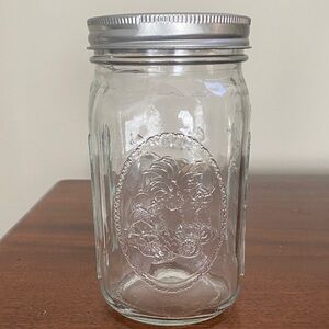Mason Clear Glass Jar with Silver Lid